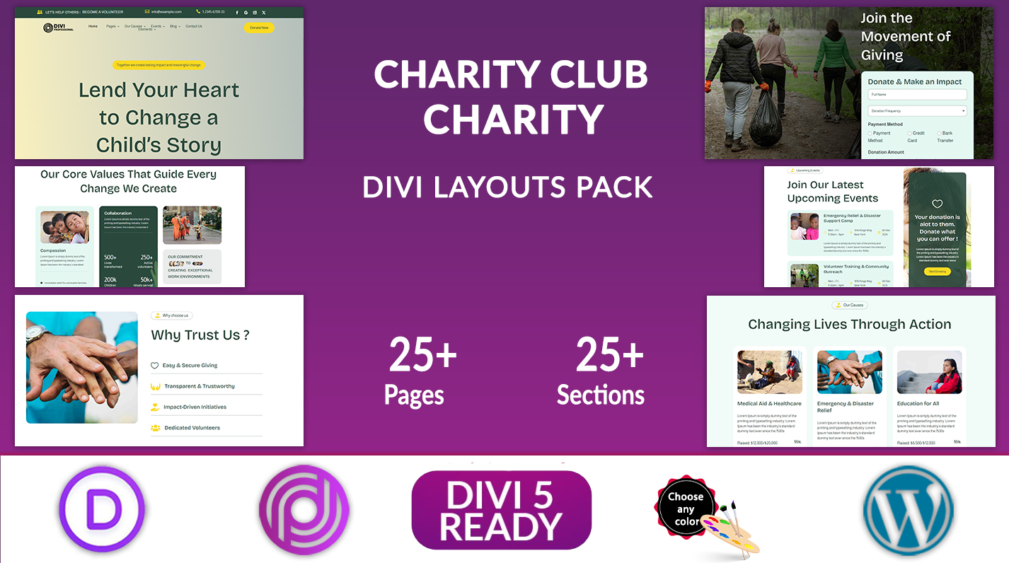 CharityClub - Divi Charity Layout Pack