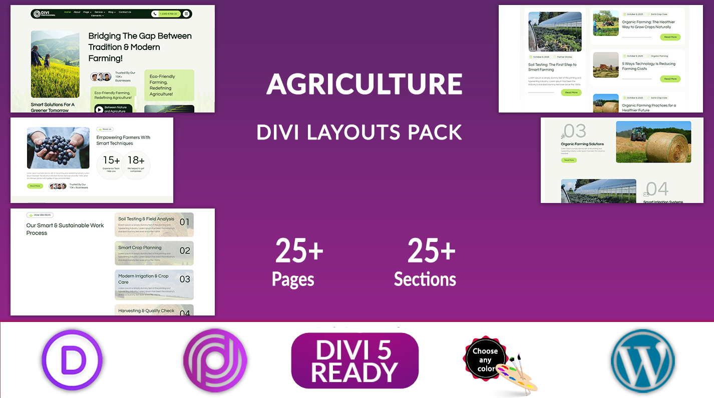 Divi Agriculture Layouts Pack