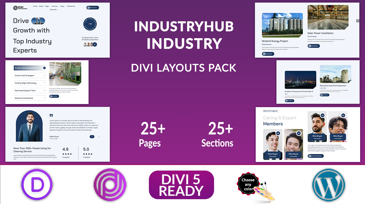 IndustryHub - Industry Divi Layouts Pack