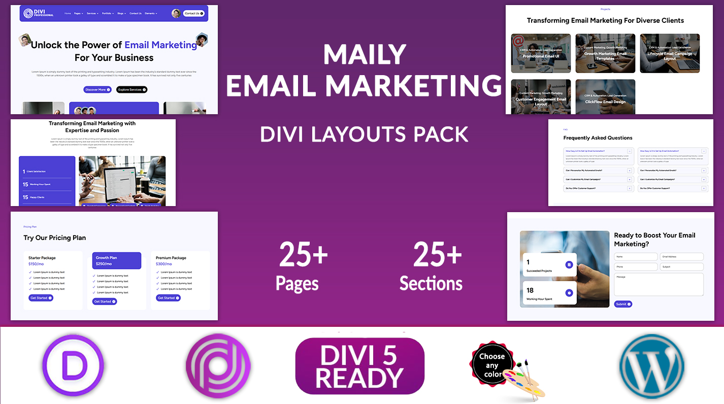 Maily - Divi Email Marketing Layouts Pack