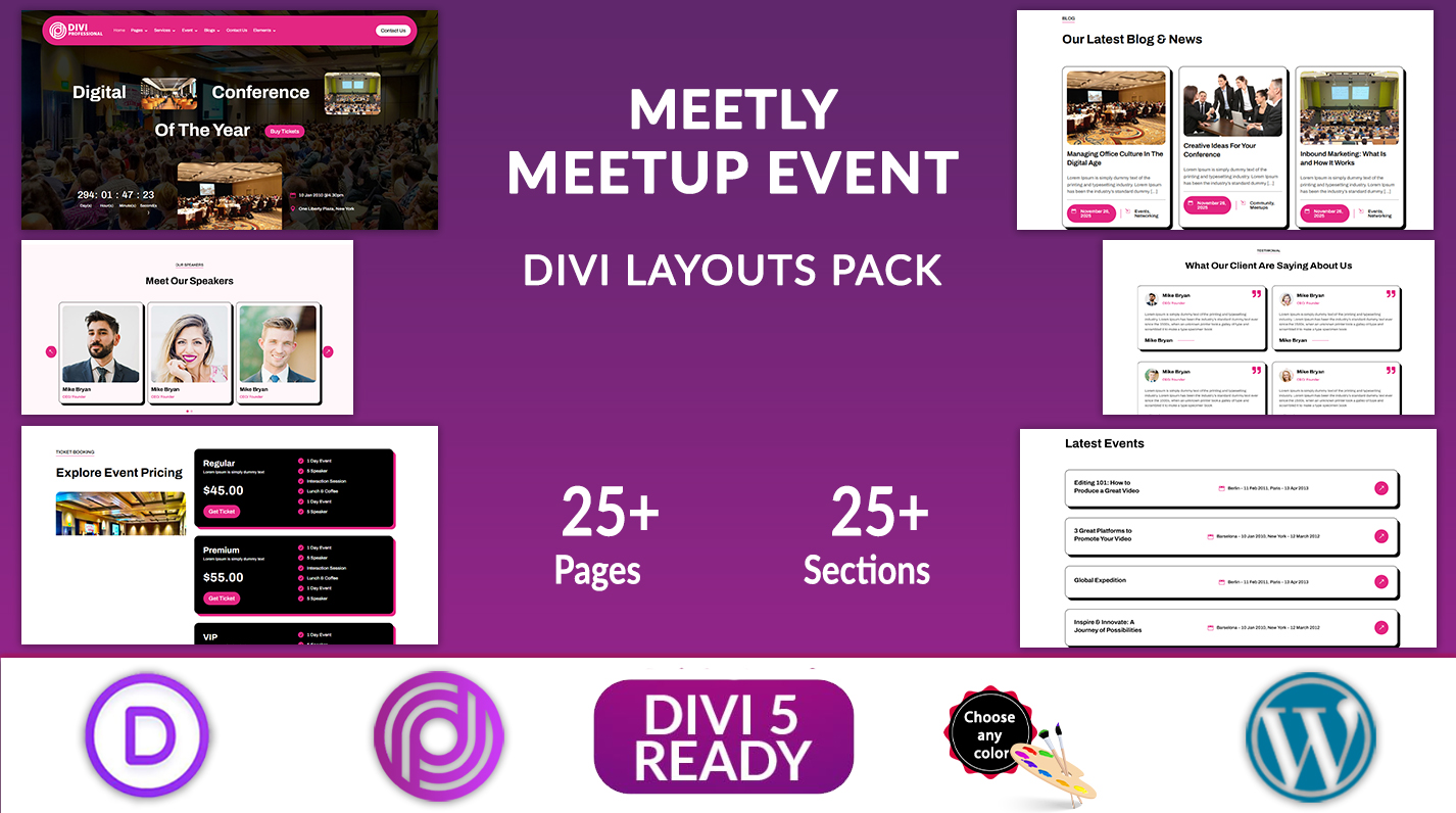 Meetly - Divi Meetup Event Layouts Pack