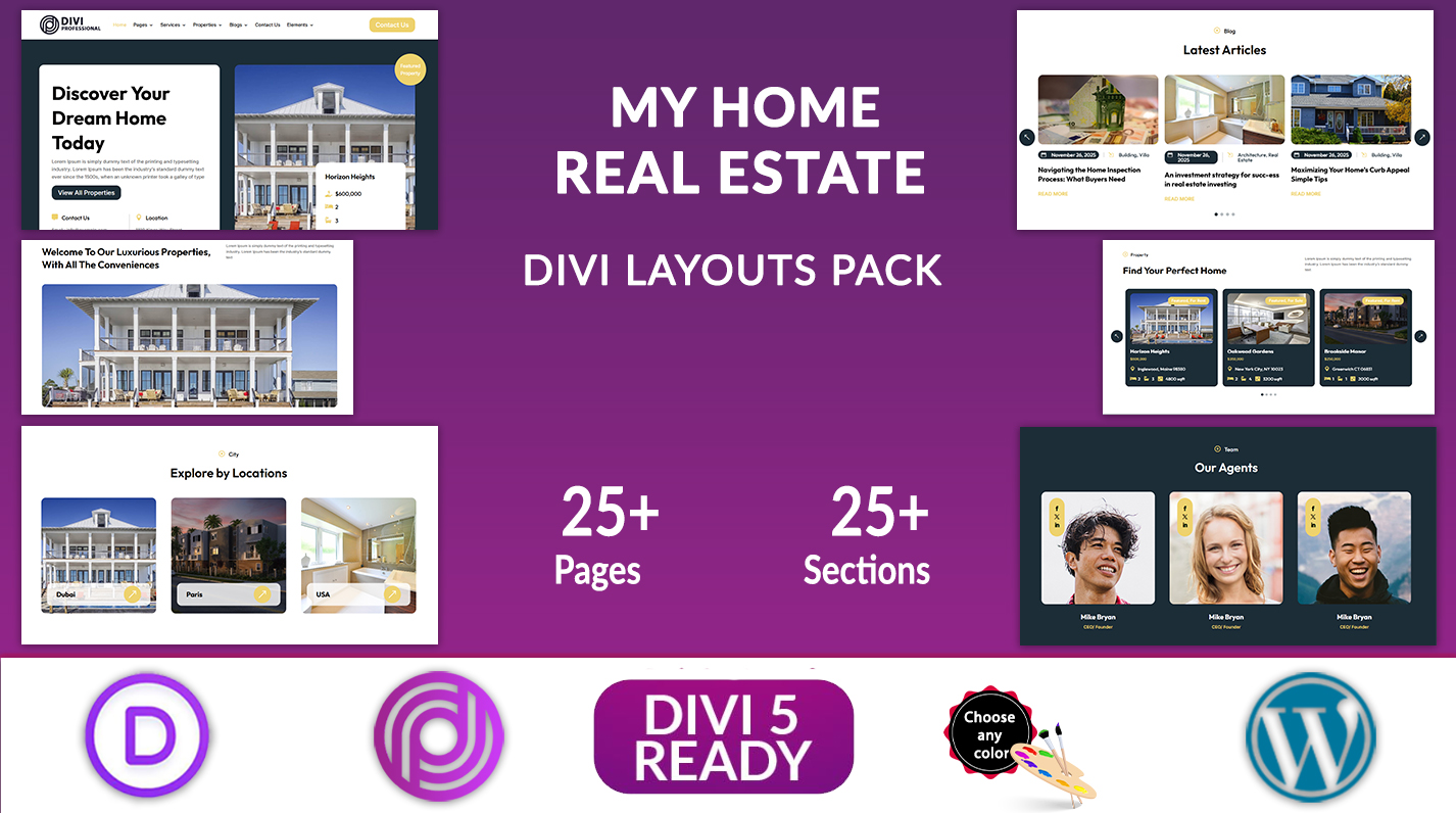 MyHome -Divi Real Estate Layouts Pack