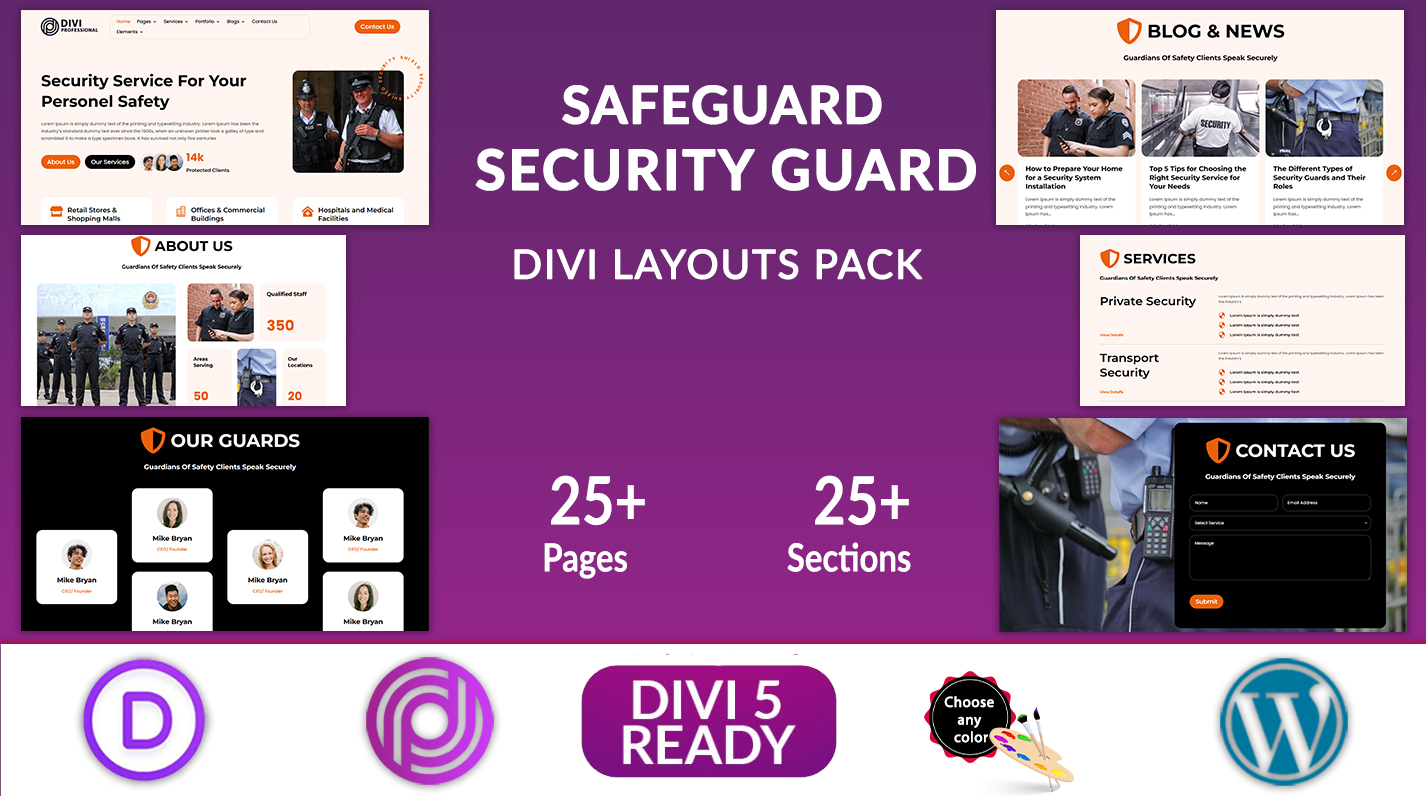 SafeGuard - Divi Security Guard Layouts Pack