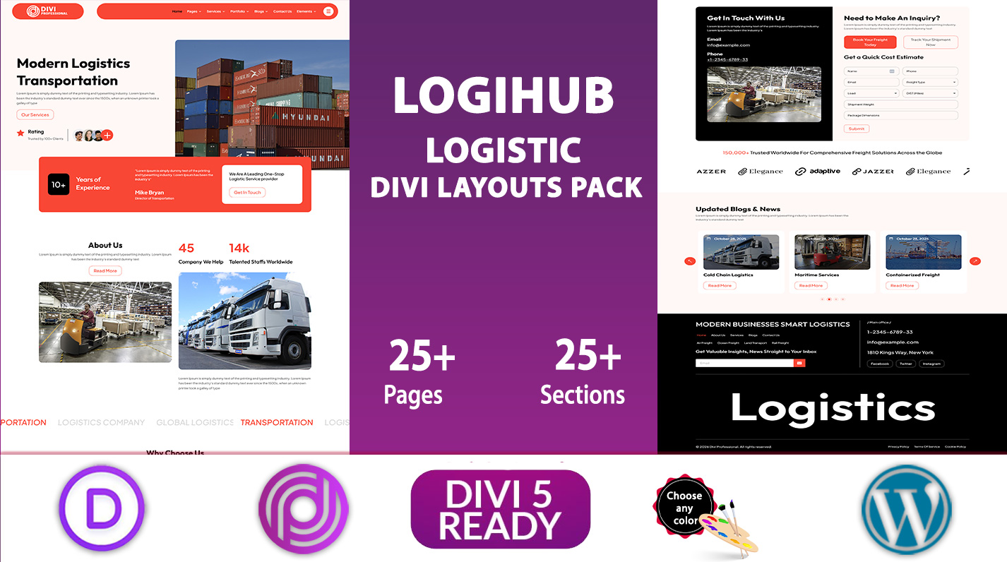 LogiHub----Divi-Logistic-Layouts-Pack